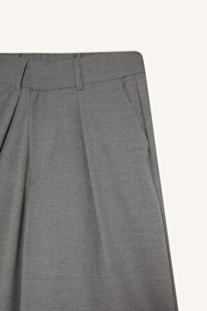 Wide Leg Çift Cepli Yüksek Bel Geniş Paça Pantolon