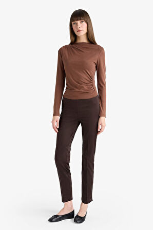 Sigaret Normal Bel Düz Paça Saten Pantolon