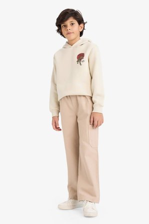 DeFacto Kapüşonlu Sırt Baskılı İçi Yumuşak Tüylü Sweatshirt Erkek Çocuk G5548A825CWBG74