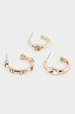 Kadın 7'li Gold Küpe