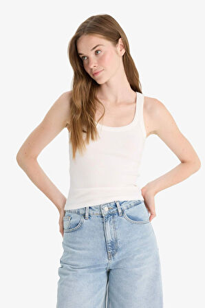 Fitted U Yaka Fitilli Kaşkorse Atlet