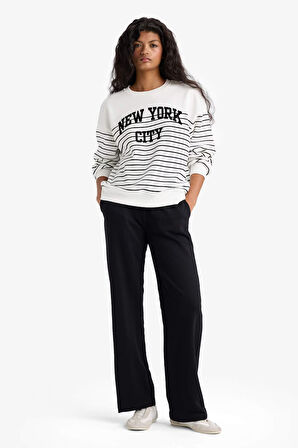 Straight Fit Beli Lastikli Basic Düz Cepli Eşofman Altı