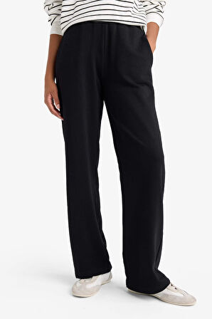 Straight Fit Beli Lastikli Basic Düz Cepli Eşofman Altı