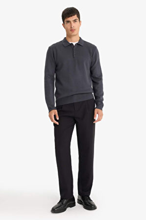 Standart Fit Polo Yaka Triko Kazak