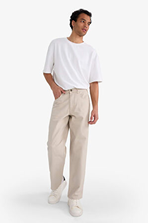 Loose Fit Düz Paça Jean Pantolon