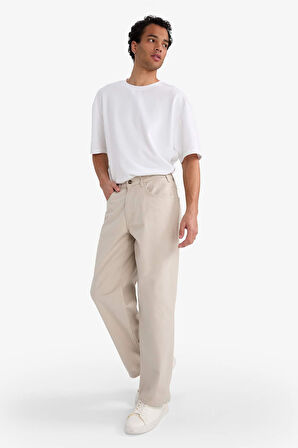 Loose Fit Düz Paça Jean Pantolon