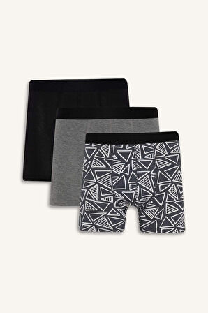 Regular Fit Baskılı 3'lü Boxer