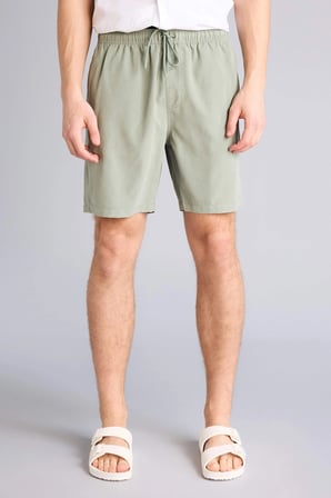 Defacto E0993AXKH440 Haki Regular Fit Kısa Boy Yumuşak Tuşeli Deniz Şortu