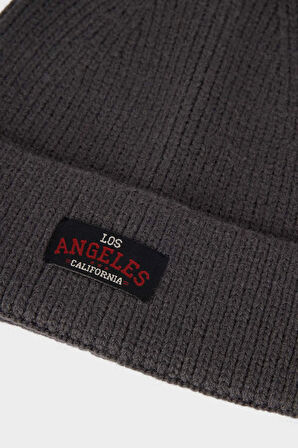 Erkek Etiket Baskılı Triko Bere