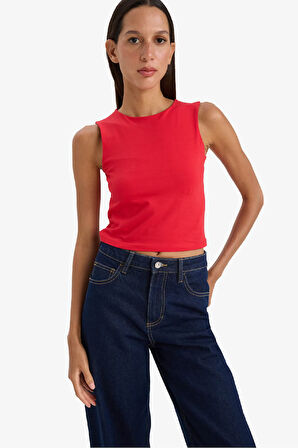 Regular Fit Basic Düz Bisiklet Yaka Siyah Atlet