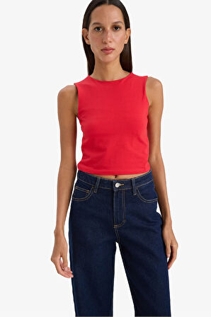 Regular Fit Basic Düz Bisiklet Yaka Siyah Atlet