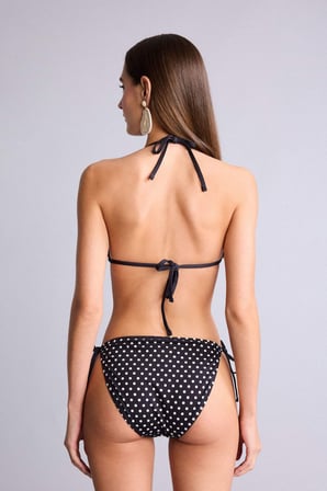 Regular Fıt Puantiye Siyah Bikini Alt
