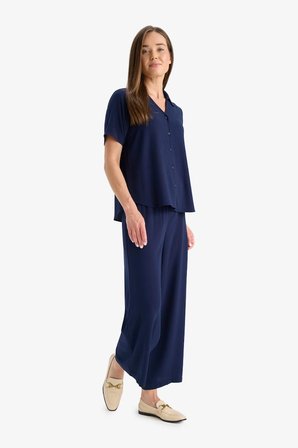 DeFacto Culotte Geniş Paça Krinkıl Viskon Kapri C9565AX25SMNV135