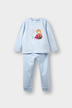 Kız Bebek Frozen Pijama Takımı Uzun Kollu Üst Uzun Alt 