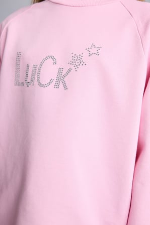 DeFacto Oversize Geniş Kalıp Bisiklet Yaka Taşlı Sweatshirt Kız Çocuk G2463A825WNPN205
