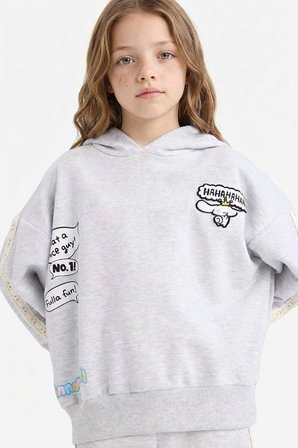DeFacto Kapüşonlu Baskılı Sweatshırt Kız Çocuk G6829A826SPGR421