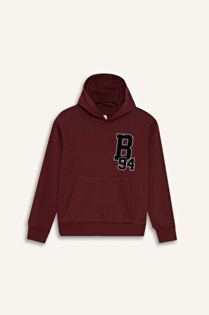 Erkek Çocuk Oversize Geniş Kalıp Kapüşonlu Okul Sweatshirt