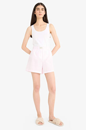 Regular Fit Kısa Boy Poplin 2'li Pijama Alt-Fall in Love 