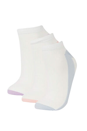 Kadın 3'lü Pamuklu Patik Çorap