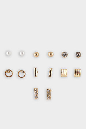 Kadın 9'lu Gold Küpe