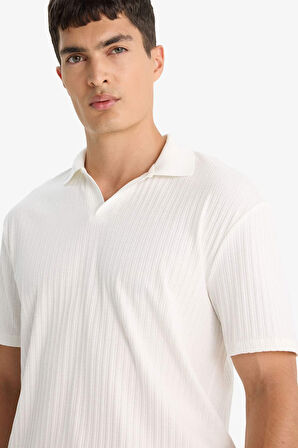 Regular Fit Krinkıl Kısa Kollu Polo Tişört