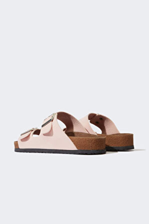 Kadın Çift Bantlı Düz Taban Terlik