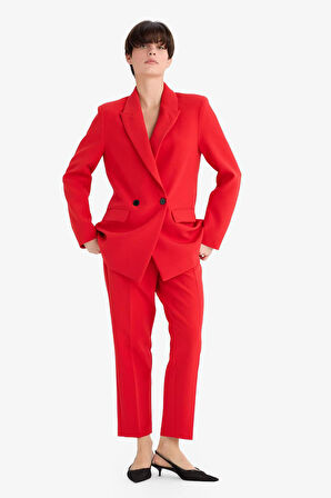 Carrot Fit  Fermuarlı Yüksek Bel Dar Paça Crop Pantolon