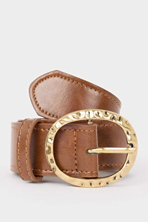 Kadın Büyük Toka Suni Deri Jean Kemeri