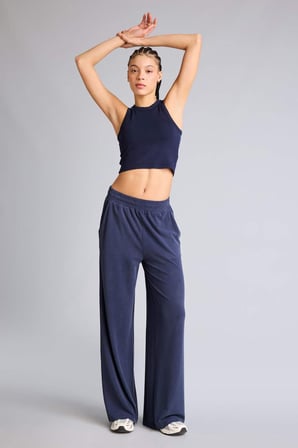 DeFacto Wıde Leg Geniş Paça Standart Boy Modal Sporcu Pantolon G0754AX26SMNV268