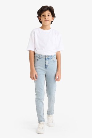 DeFacto Slım Fıt Düz Paça Jean Pantolon Erkek Çocuk F8478A826SMNM39