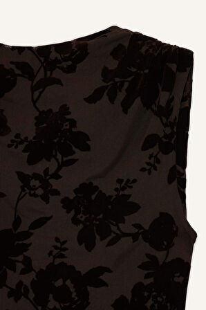 Yuvarlak Yaka Tül Kısa Kollu Tişört