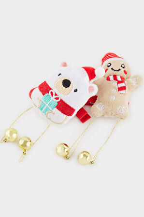 Kız Çocuk Yılbaşı Temalı 2'lü Çıtçıtlı Toka