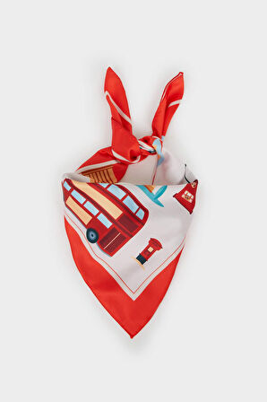 Kadın Londra Temalı Fular