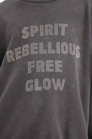 DeFacto Oversize Geniş Kalıp Bisiklet Yaka Baskılı Sweatshirt Kız Çocuk G2462A825WNAR154