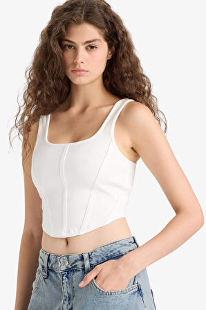 U Yaka Korseli Beyaz  Atlet