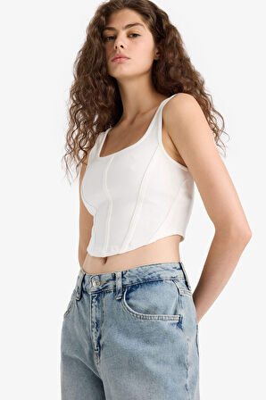 U Yaka Korseli Beyaz  Atlet