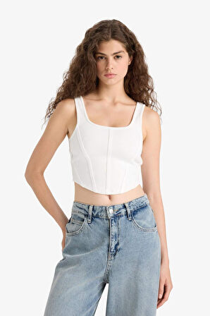 U Yaka Korseli Beyaz  Atlet