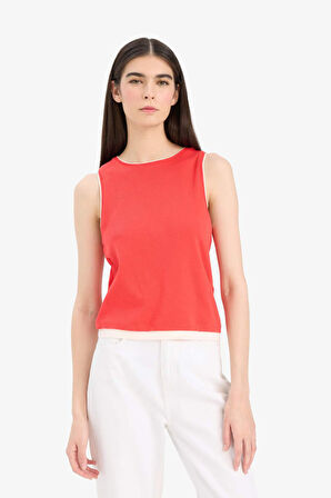 DeFacto Slim Fit Dar Kesim Bisiklet Yaka Ribana Atlet F5581AX25SMRD63