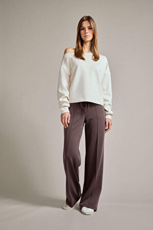 Kayık Yaka Modal Sweatshirt