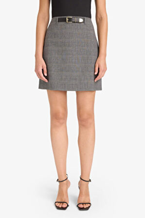 A Kesim Yüksek Bel Mini Etek