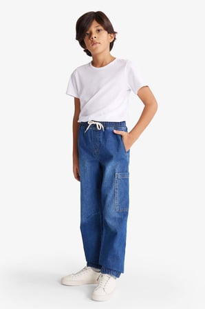 DeFacto %100 Pamuk Jogger Fit Jean Pantolon Erkek Çocuk G3022A825AUNM28