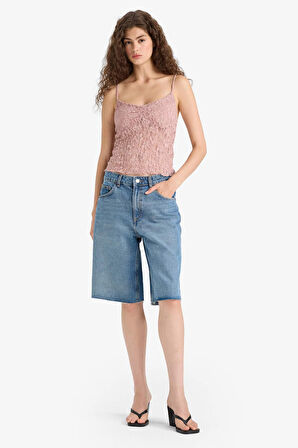 Slim Fit Dar Kesim V Yaka Dantel Askılı Atlet