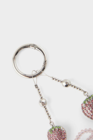 Kadın Pembe Çilekli Charm Anahtarlık