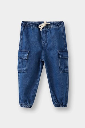 Defacto F3761A5NM28 Mavi Erkek Bebek Jogger Fit Jean Pantolon