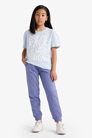 Kız Çocuk Standart Fit Basic Düz Beli Lastikli Jogger Eşofman Altı