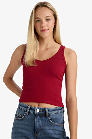 Fitted V Yaka Fitilli Kaşkorse Atlet