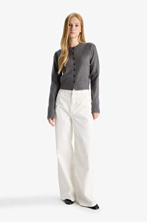 Coool Slim Fit Dar Kesim Bisiklet Yaka Hırka