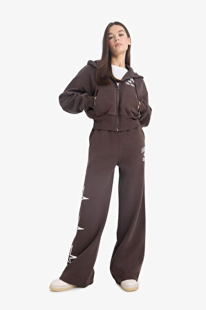 Coool Wide Leg Geniş Paça Baskılı Kalın Eşofman Altı