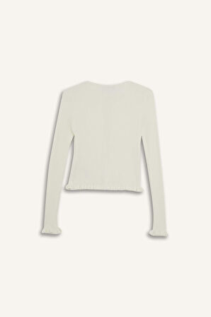 Coool Slim Fit Dar Kesim Bisiklet Yaka Önden Bağlamalı Hırka 