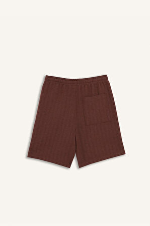 Regular Fit Jakarlı Bermuda